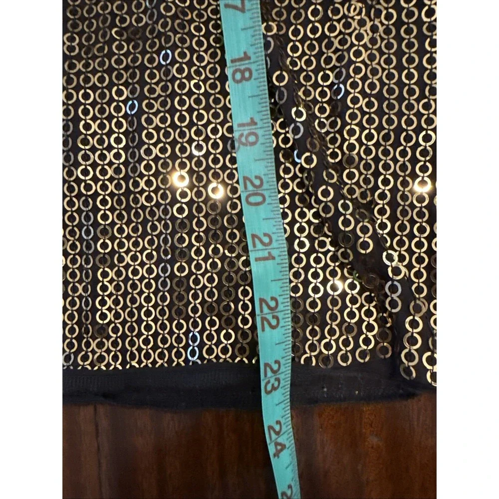 TORY BURCH Sequin Tank Top Women's Size Small Brown Gold Stretch Cocktail